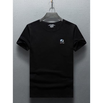 歐洲站夏季男士燙鉆短袖t恤男圓領修身社會小伙大碼打底衫體恤潮