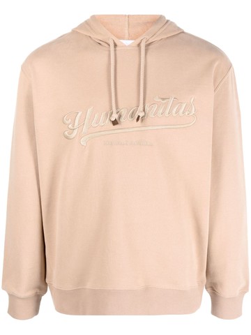 Brunello Cucinelli - logo-embroidered hoodie - men - Cotton - M - Neutrals