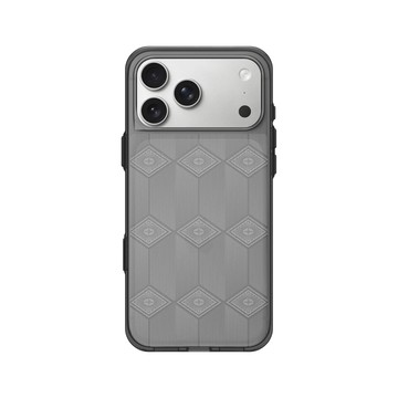iPhone 17 Pro Max Clear (相機按鈕) 酷墨灰 - Textured Glass: Luminous Sculpture 玻璃紋理系列：光映雕塑 - Art Deco 裝飾藝術花紋玻璃