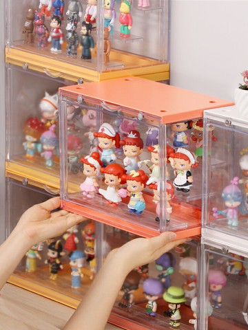 盲盒收納展示架泡泡瑪特展示盒樂高公仔收納柜手辦盒亞克力展示盒