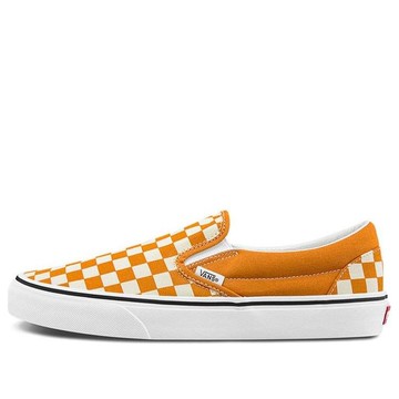 Vans Unisex Checkerboard Classic Slip-On Sneakers Yellow/White