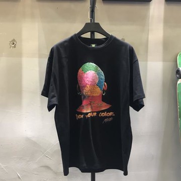 ins超火美國潮牌球星丹尼斯·羅德曼t恤落肩袖重磅半袖男大蟲短袖