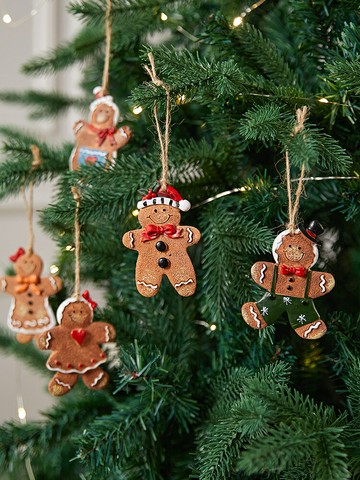 聖誕樹掛件姜餅人掛飾店鋪櫥窗場景氛圍布置小型道具聖誕節裝飾品【淘夢屋】