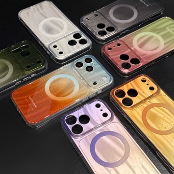 漸變極光 Magsafe磁吸 鏡頭加高保護 一體成色抗發黃 適用於 iPhone 17 16 15 14 Promax