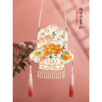 搭配漢服的包包手機包國風包珍珠流蘇包刺繡精致復古包古風包女包