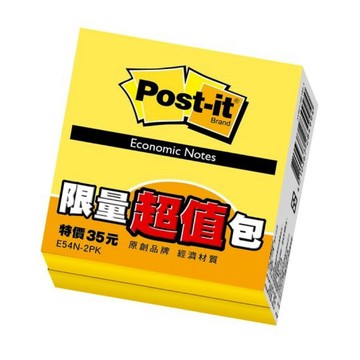 【阿翔小舖】『3M』Post-it(R) 利貼(R) 可再貼便條紙 E54N-2PK 200張 便利貼