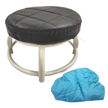 滑輪矮凳 360度旋轉 透氣PU皮革 防水耐磨  黑色  1個