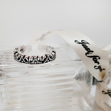 情人節 交換禮物花冠925純銀戒指  仿舊復古風設計 活動圍 裸裝