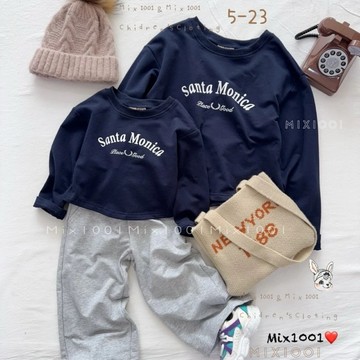 🌈✨mix1001 中大童 質感環印字母短版上衣✨兒童印字母短版上衣 5-23