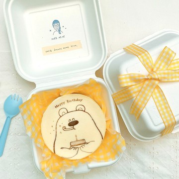 4吋熊熊祝你生日快樂 / 手繪蛋糕 客製化生日蛋糕 似顏繪 重乳酪