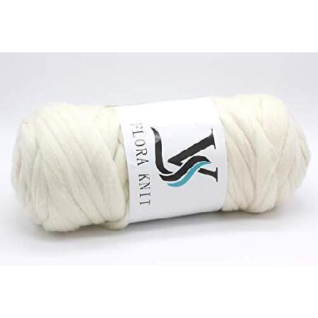 FloraKnit 100%ウール　毛糸　編み物 (2kg−40mm, クリーム)並行輸入