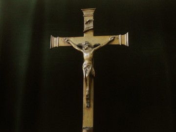 【老時光 OLD-TIME】早期二手歐洲銅製耶穌十字架擺飾品