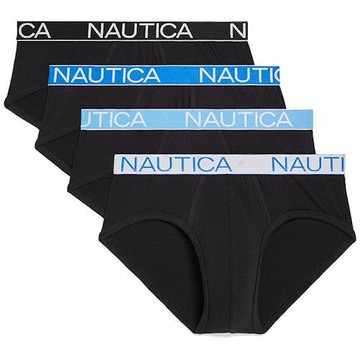 NAUTICA  2025男時尚棉質彈性黑色三角內著混搭4件組