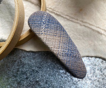 : 淡藍 : 花布髮夾 BB夾 包布手工髮飾 藍色 北歐簡約丨之地