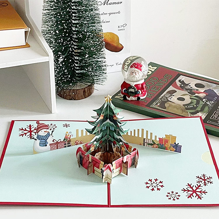 クリスマス カード グリーティングカード クリスマスカード 立体 メッセージカード 3D 飛び出す ポップアップ セット プレゼント パーティー 雪だるま Xmas