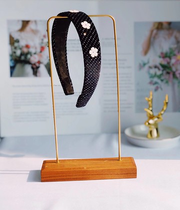 原創微閃白色小花朵髮箍