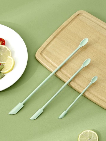 食品級雙頭硅膠刮刀勺套裝加長化妝瓶乳液小尖軟刮刀挖勺果醬抹刀