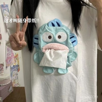 🔥臺灣最低價🔥【隨身帶紙】小醜魚可愛3D小醜魚抽紙T恤男女搞笑夏季短袖上衣