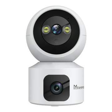 FAMMIX 菲米斯 2K雙鏡頭300萬畫素Wi-Fi旋轉網路攝影機/監視器 APP遠端操控 全彩夜視  DF-1  1台