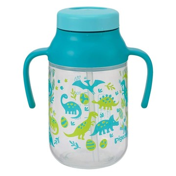 pigeon 貝親 Kurutto吸管杯 8個月以上  恐龍世界 藍色  330ml  1個