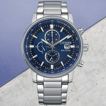 CITIZEN星辰 Chronograph系列 光動能 時尚計時腕錶 43mm / CA0840-87L