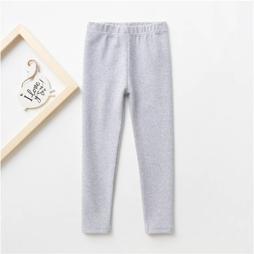 FANMOU - 腰鬆緊內搭褲-經典素色-淺灰