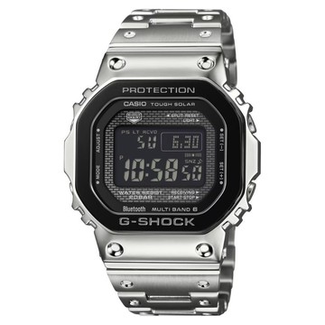 CASIO卡西歐G-SHOCK 精緻立體 堅韌精神 藍芽太陽能電力電子錶款 銀_GMW-B5000BT-1_43.2mm