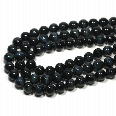石流通センター 丸ビーズ タイガーアイ (ブルータイガーアイ) (3A) 12mm (ブレスレット約1本分) 天然石 パワーストーン