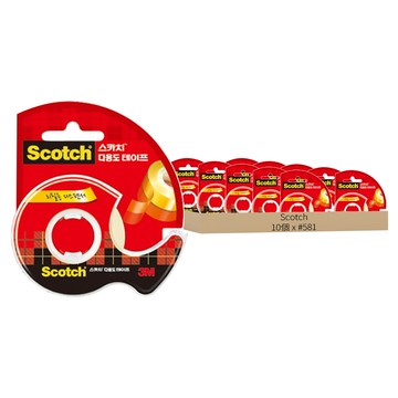 3M Scotch 多用途膠帶膠台  紅色  10個