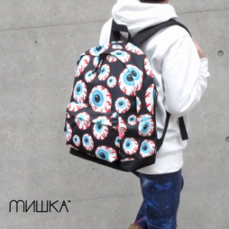 ミシカ Mishka リュック 黒 レディース メンズ リュックサック 総柄 サイドファスナー キープウォッチ 目玉 背面ファスナー B4 通販 Lineポイント最大1 0 Get Lineショッピング