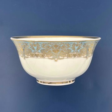 NAMES 5.5英寸浮雕金邊米飯碗粥碗鑲金面碗外貿出口高檔陶瓷碗