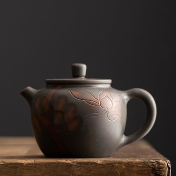 復古紫陶茶壺單壺手工跳刀紋西施壺陶瓷家用高檔大號創意茶壺