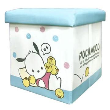 Sanrio 三麗鷗 帕恰狗摺疊凳收納箱  小雞與我 白色+藍色  1個