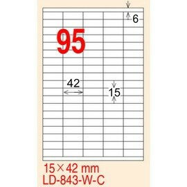 龍德 LD-843-W-C 電腦標籤 15x42mm(白)*20張