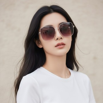 【GUCCI 古馳】方形金屬漸層太陽眼鏡(GG2053S-003)