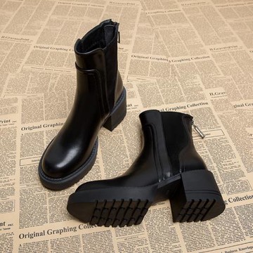 巨好看馬丁靴子女秋2025新款超火高跟短靴女粗跟瘦瘦靴韓系小踝靴