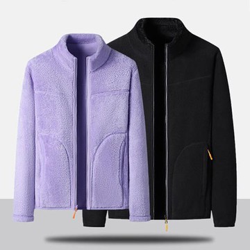 【Heart:W 新職人】★雙面穿搖粒絨珊瑚絨外套(男外套/女外套/情侶外套/休閒外套)