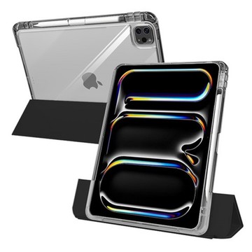 J.ROAD J-Road Shine 透明 Apple Pencil 存儲滑軌可拆卸保護套 iPad Air 11 2024 M2 黑色  1個