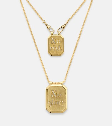 Marie Lichtenberg No Risk No Glory 18kt gold necklace with diamonds