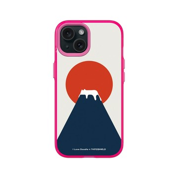 iPhone 15 Clear 粉漾桃 - ilovedoodle (Lim Heng Swee) - Cat Landscape - Fuji 富士山