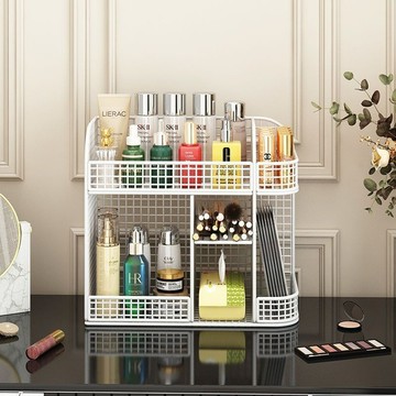 化妝品收納盒 桌面置物架 桌面收納 文具收納盒 宿舍梳妝臺護膚品收納盒 家用多層雜物收納架