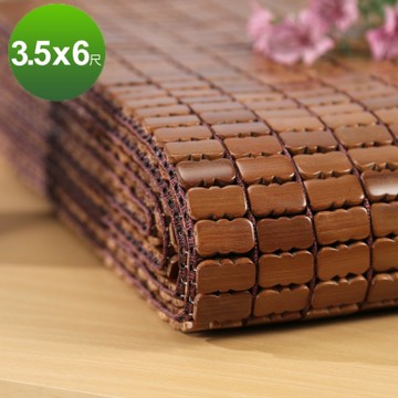 BuyJM 天然炭化單人加大3.5X6.2尺專利棉織麻將涼蓆/附鬆緊帶款