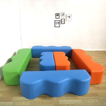 【台灣公司 可打統編】免運 沙發 創意沙發 環形沙發美容院半圓銀行培訓兒童換鞋休息等候區大廳異型長條沙發 可開發票 全館六折 工廠現貨直銷 新品特價 c9241