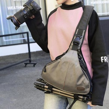適用于佳能尼康攝影包單肩斜跨單反相機包男女5d3微單三角包防水