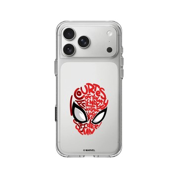 iPhone 17 Pro Max Clear Case（相機按鈕） 透明 - 迪士尼-漫威 Marvel - 蜘蛛人-文字設計