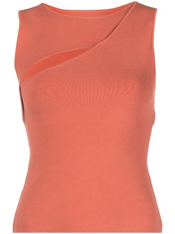 SIR. - cut-out knitted tank top - women - Viscose/Spandex/Elastane/Nylon - 0 - Orange