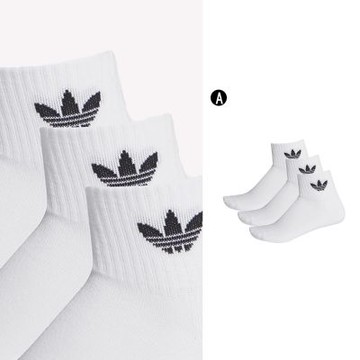 【Adidas 愛迪達】延續款 MID ANKLE SCK 運動短襪 腳踝襪 三雙入 男女 A-FT8529