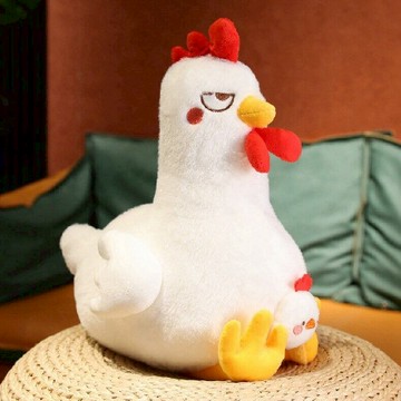 憤怒的雞雞【家寵LOVEHOME】憤怒的雞雞公仔玩偶 卡通小雞毛絨玩具 45cm - 白色