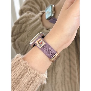 【台灣出貨】熱銷新款 適用 APPLE WATCH 卡通錶帶 編織錶帶 S12 S11 SE3 44 46 女士錶帶