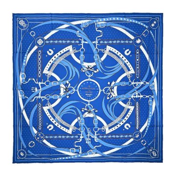 Hermes 愛馬仕 La Promenade du Matin Bandana 140 cm手工捲邊喀什米爾與真絲混紡方巾(牛仔藍/粉紅/綠)